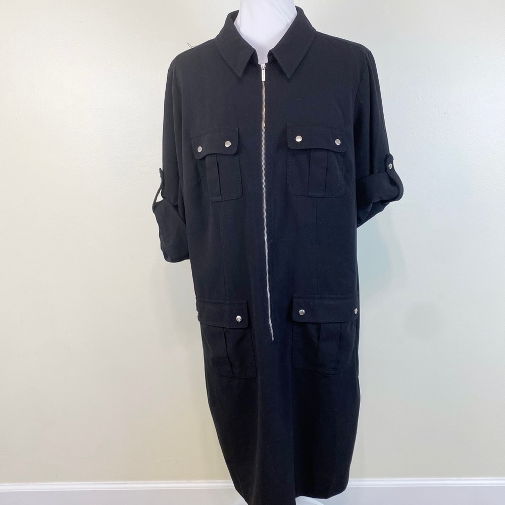 Michael Kors Black Collared T-Shirt Dress